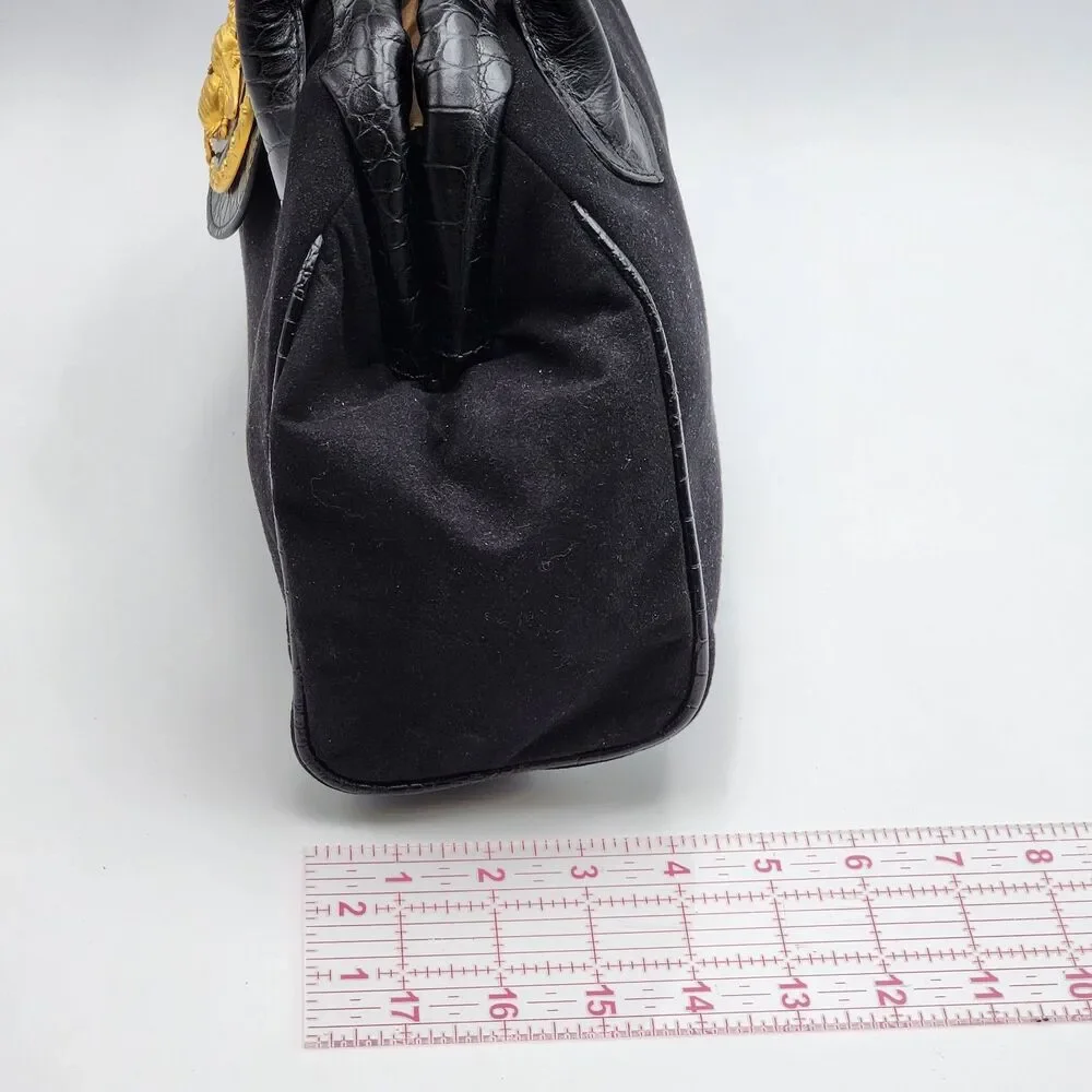 Bosom Buddy Bags Vintage Bumble Bee Medallion Hinge Doctor Bag Black Gold